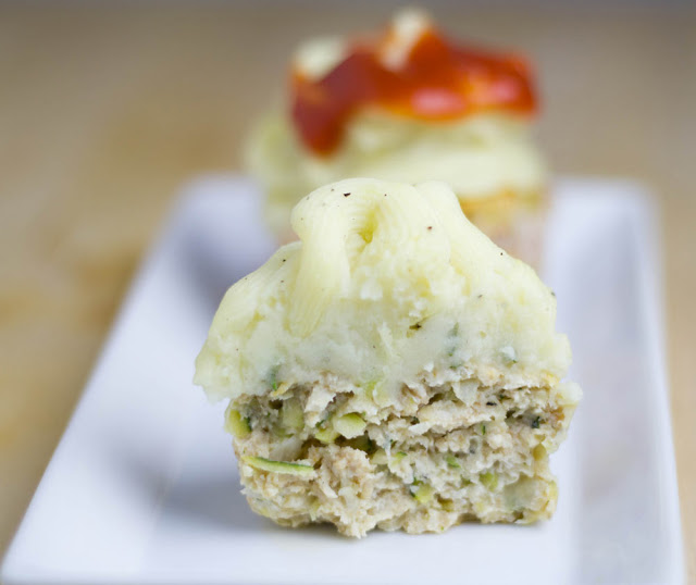 Turkey Zucchini cupcakes with mashed potatoes frosting