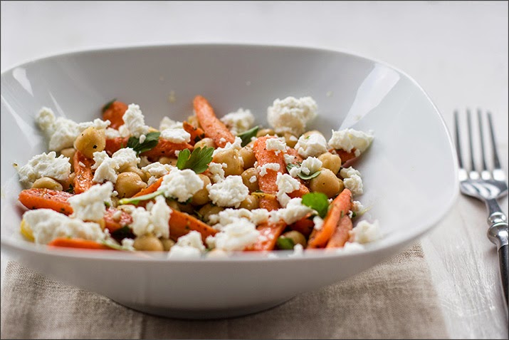  chickpea salad with baby tubes and feta 